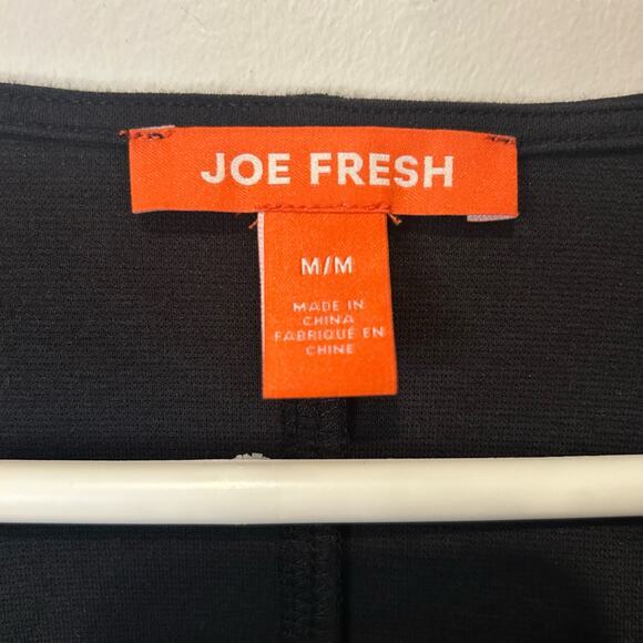 Joe Fresh Open Front Waterfall Jacket Black Sz Medium Suede Office Career Basic - Picture 2 of 10